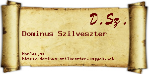 Dominus Szilveszter névjegykártya